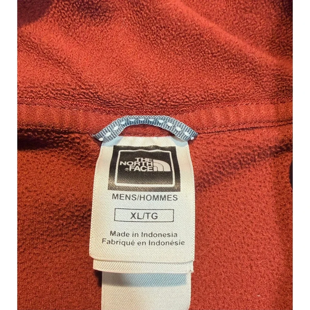 The North Face Mens Pullover TKA 100‎ Fleece Quarter Zip Red Sweater Large